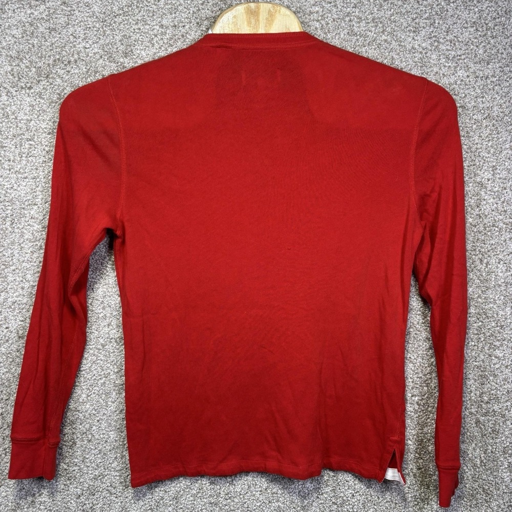 Jack Spade Shirt Mens Large Red Long Sleeve Henley Tee Cotton Jersey Casual - Picture 7 of 8